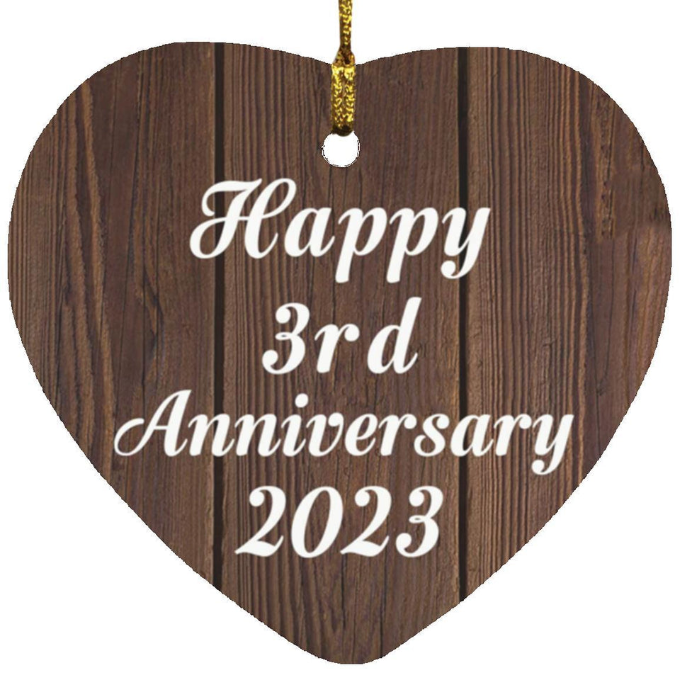 Happy 3rd Anniversary 2023 - Heart Ornament D