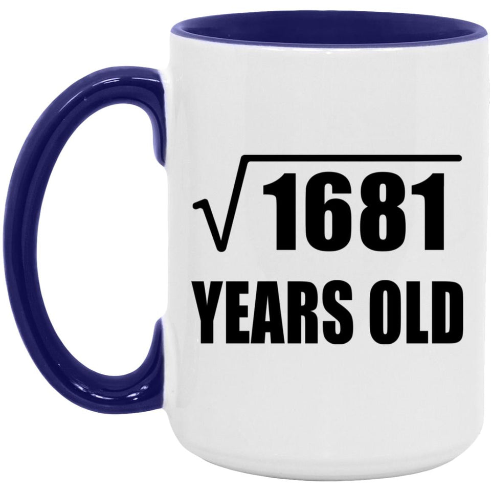 41st Birthday Square Root of 1681 Years Old - 15oz Accent Mug Purple