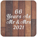 66th Anniversary 66 Years As Mr & Mrs 2021 - Drink Coaster E
