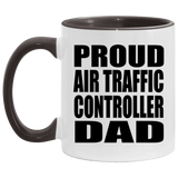 Proud Air Traffic Controller Dad - 11oz Accent Mug Black