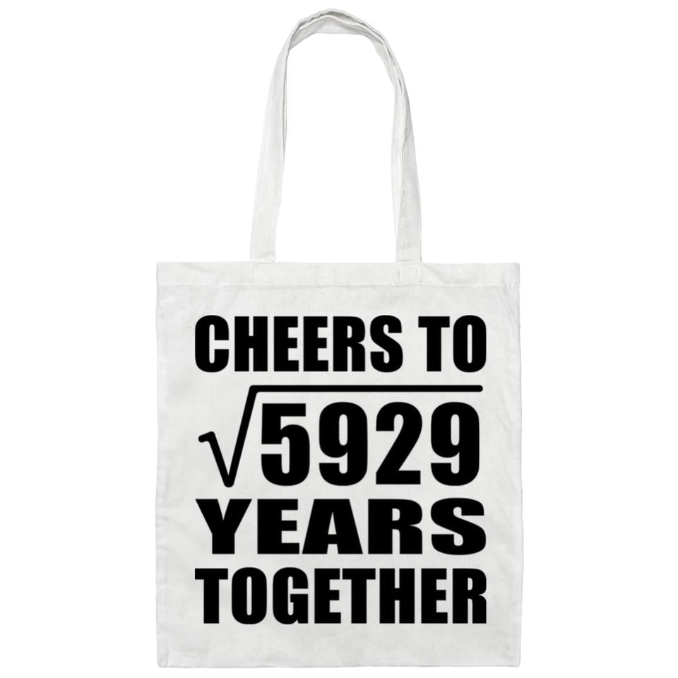 77th Anniversary Cheers To Square Root of 5929 Years Together - Tote Bag White