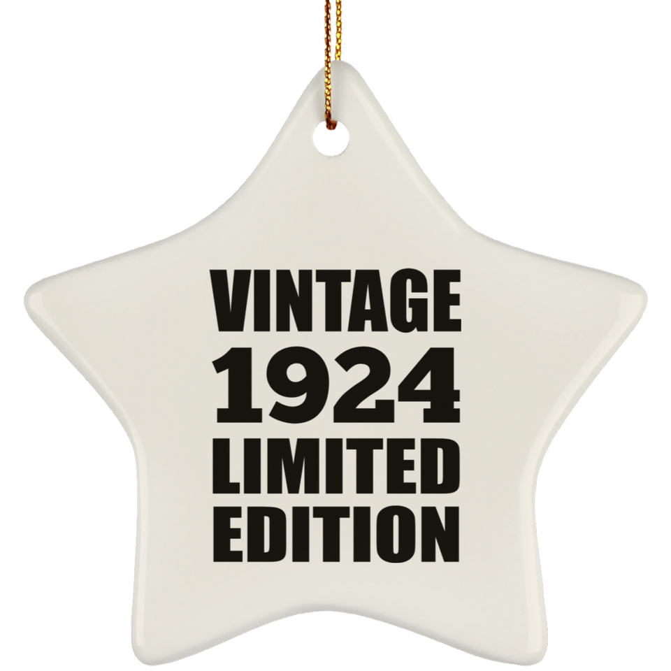 100th Birthday Vintage 1924 Limited Edition - Star Ornament