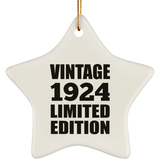 100th Birthday Vintage 1924 Limited Edition - Star Ornament
