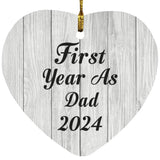 First Year As Dad 2024 - Heart Ornament F