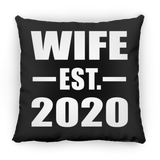 Wife Established EST. 2020 - Throw Pillow Black
