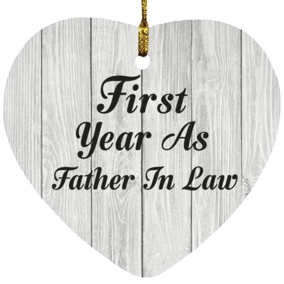 First Year As Father In Law - Heart Ornament F