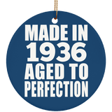 88th Birthday Made In 1936 Aged to Perfection - Circle Ornament