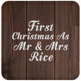 First Christmas As Mr & Mrs Rice - Drink Coaster D