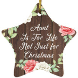 Aunt Is For Life, Not Just For Christmas - Star Ornament A