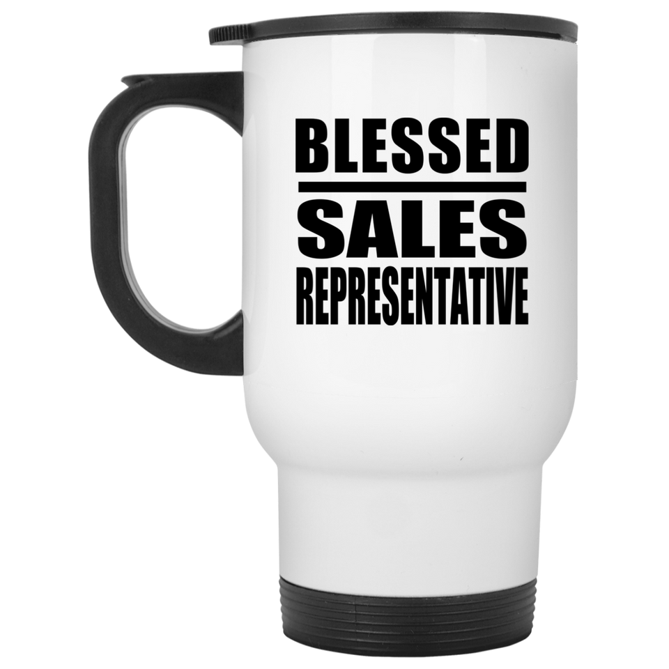 Blessed Sales Representative - White Travel Mug
