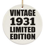 93rd Birthday Vintage 1931 Limited Edition - Circle Ornament