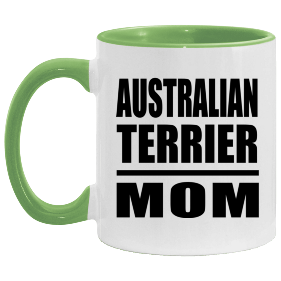Australian Terrier Mom - 11oz Accent Mug Green