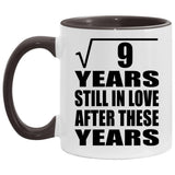 3rd Anniversary Square Root of 9 Years Still In Love - 11oz Accent Mug Black