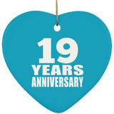19th Anniversary 19 Years - Heart Ornament