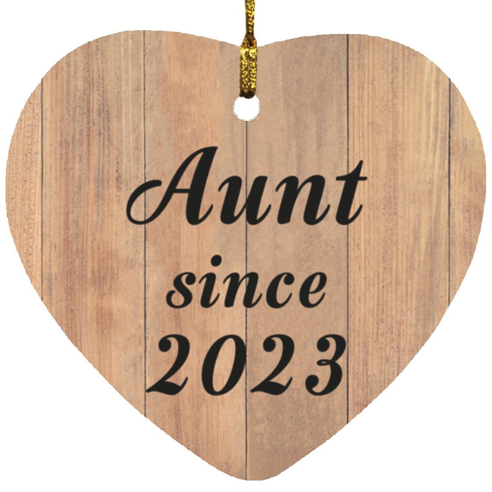 Aunt Since 2023 - Heart Ornament C