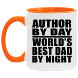 Author By Day World's Best Dad By Night - 11oz Accent Mug Orange