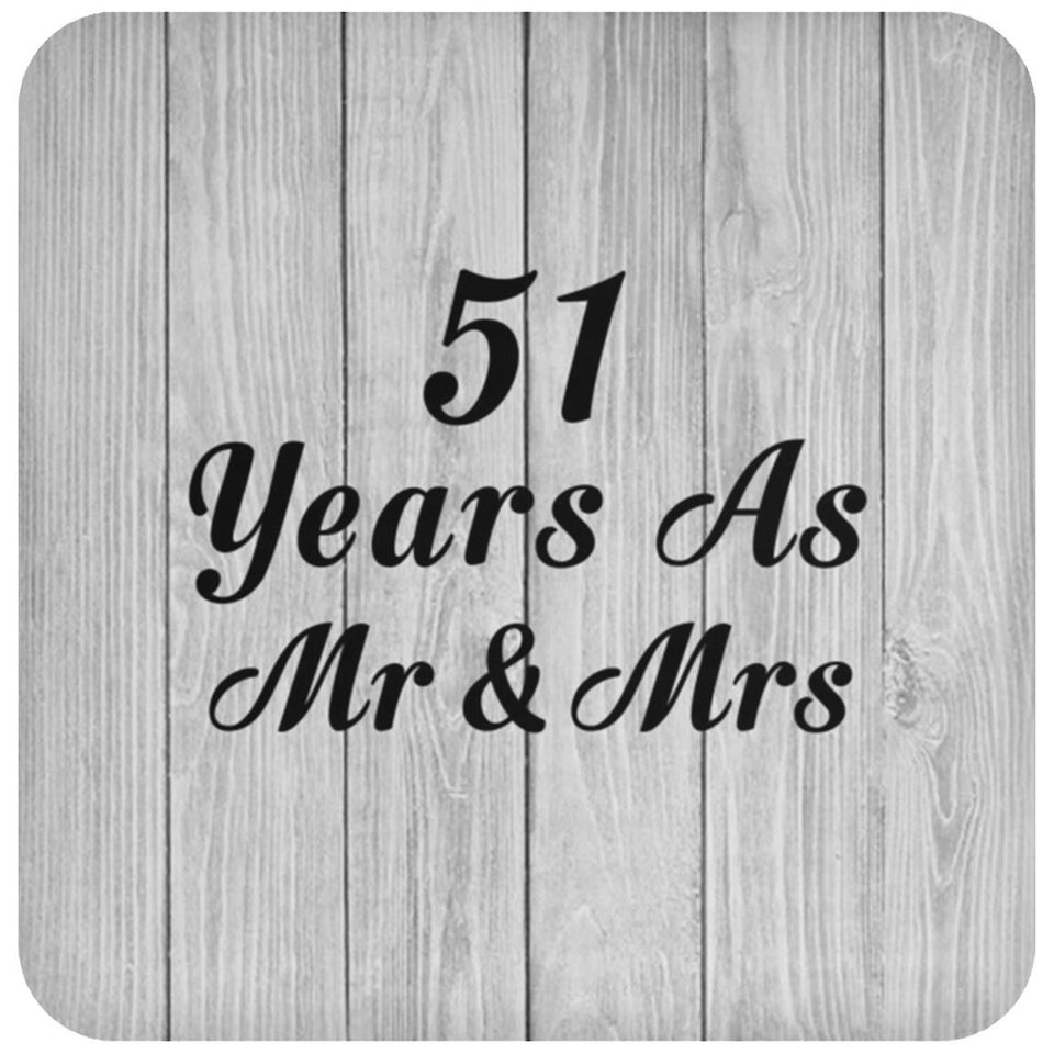 51st Anniversary 51 Years As Mr & Mrs - Drink Coaster F