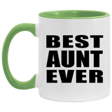 Best Aunt Ever - 11oz Accent Mug Green