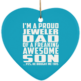 Proud Jeweler Dad Of Awesome Son - Heart Ornament