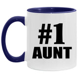 Number One #1 Aunt - 11oz Accent Mug Purple