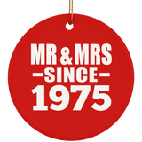 49th Anniversary Mr & Mrs Since 1975 - Circle Ornament