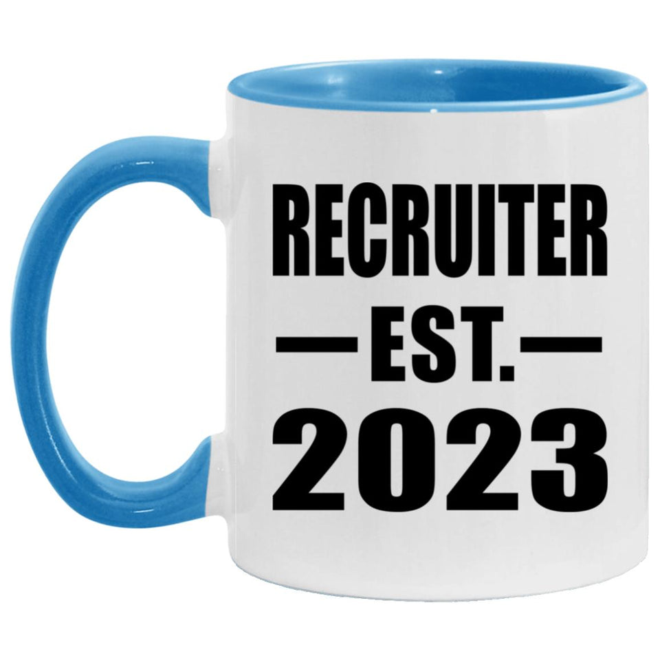 Recruiter Established EST. 2023 - 11oz Accent Mug Blue