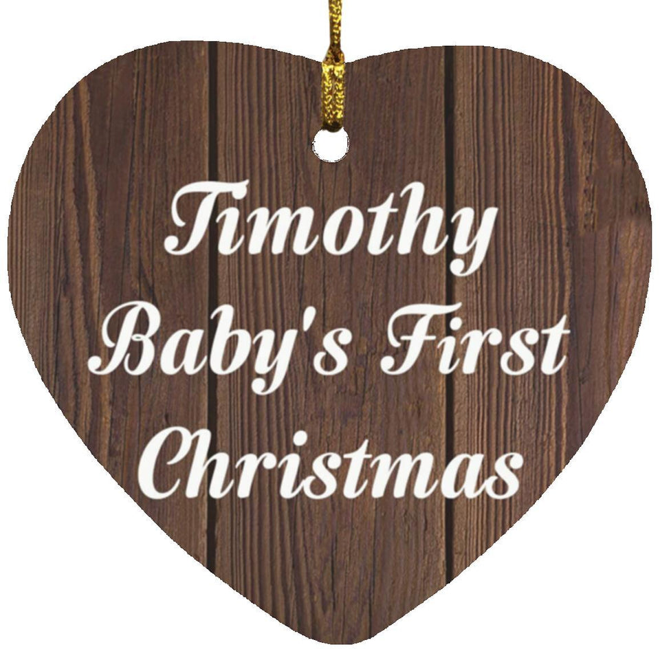 Timothy Baby's First Christmas - Heart Ornament D