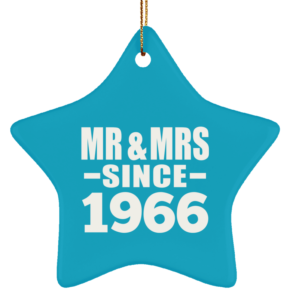 58th Anniversary Mr & Mrs Since 1966 - Star Ornament