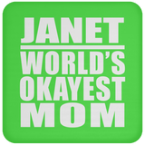 Janet World's Okayest Mom - Drink Coaster