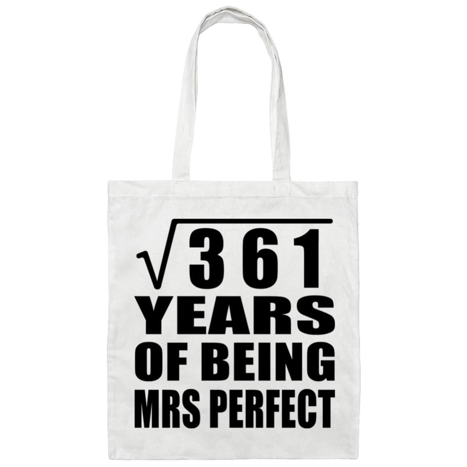 19th Anniversary Square Root of 361 Years of Mrs Perfect - Tote Bag White