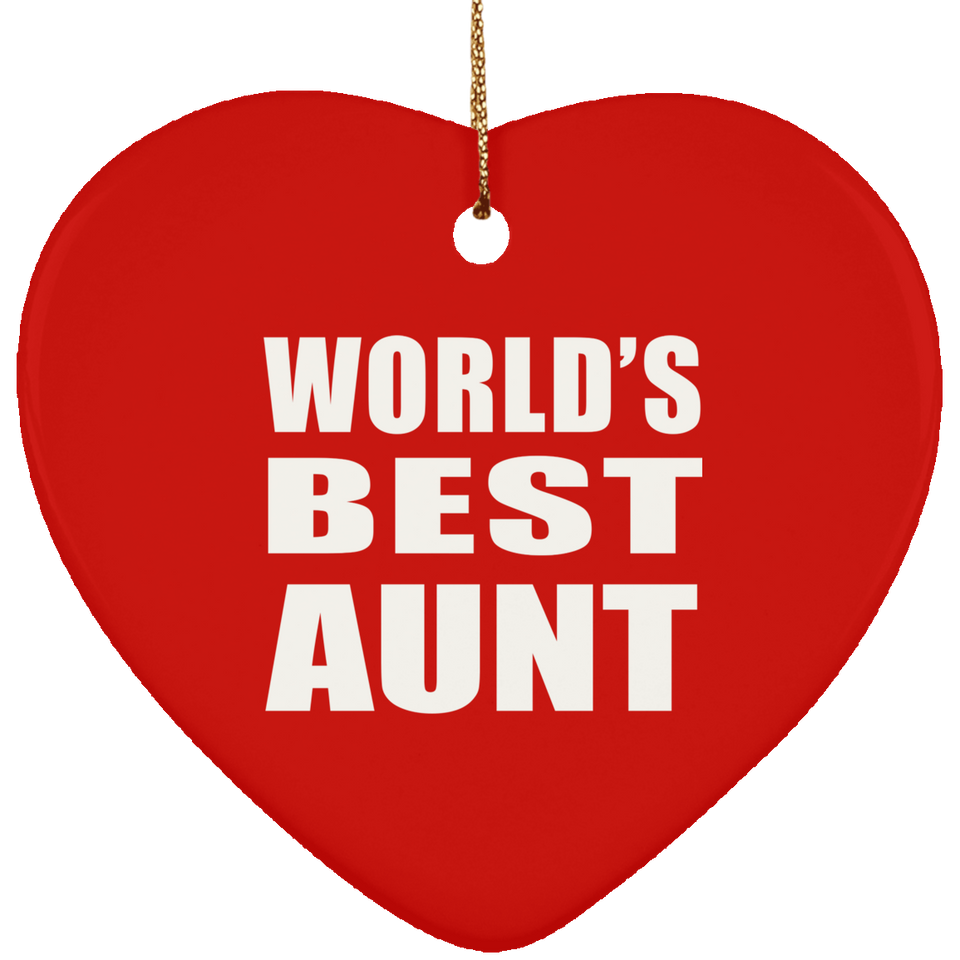 World's Best Aunt - Heart Ornament