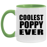 Coolest Poppy Ever - 11oz Accent Mug Green