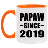 Papaw Since 2019 - 11oz Accent Mug Orange