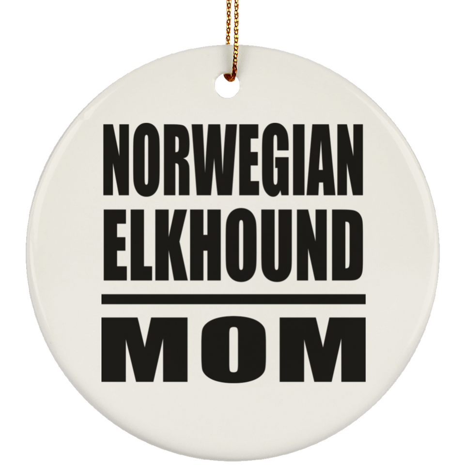 Norwegian Elkhound Mom - Circle Ornament