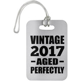 7th Birthday Vintage 2017 Aged Perfectly - Luggage Bag Tag