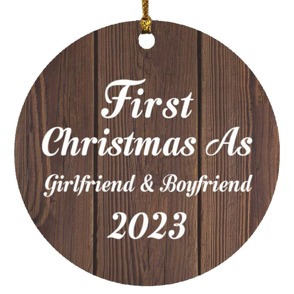 First Christmas As Girlfriend & Boyfriend 2023 - Circle Ornament D