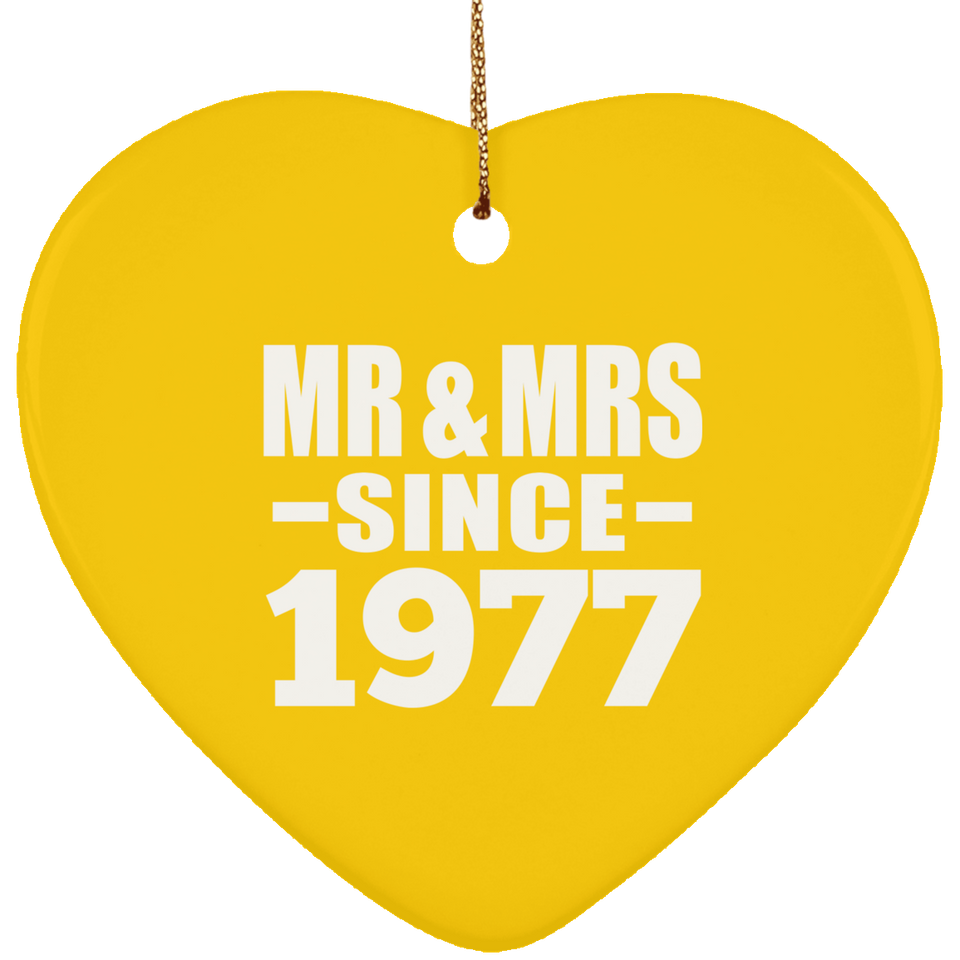 47th Anniversary Mr & Mrs Since 1977 - Heart Ornament