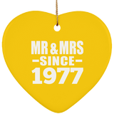 47th Anniversary Mr & Mrs Since 1977 - Heart Ornament