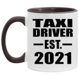 Taxi Driver Established EST. 2021 - 11oz Accent Mug Black