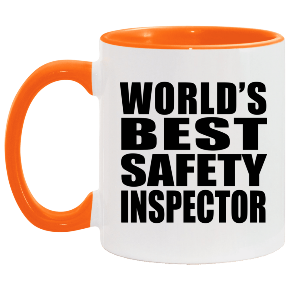 World's Best Safety Inspector - 11oz Accent Mug Orange