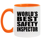World's Best Safety Inspector - 11oz Accent Mug Orange