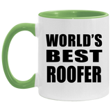 World's Best Roofer - 11oz Accent Mug Green