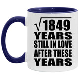 43rd Anniversary Square Root Of 1849 Years Still In Love - 11oz Accent Mug Purple