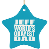Jeff World's Okayest Dad - Star Ornament