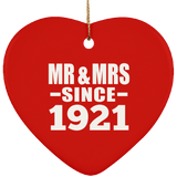 103rd Anniversary Mr & Mrs Since 1921 - Heart Ornament