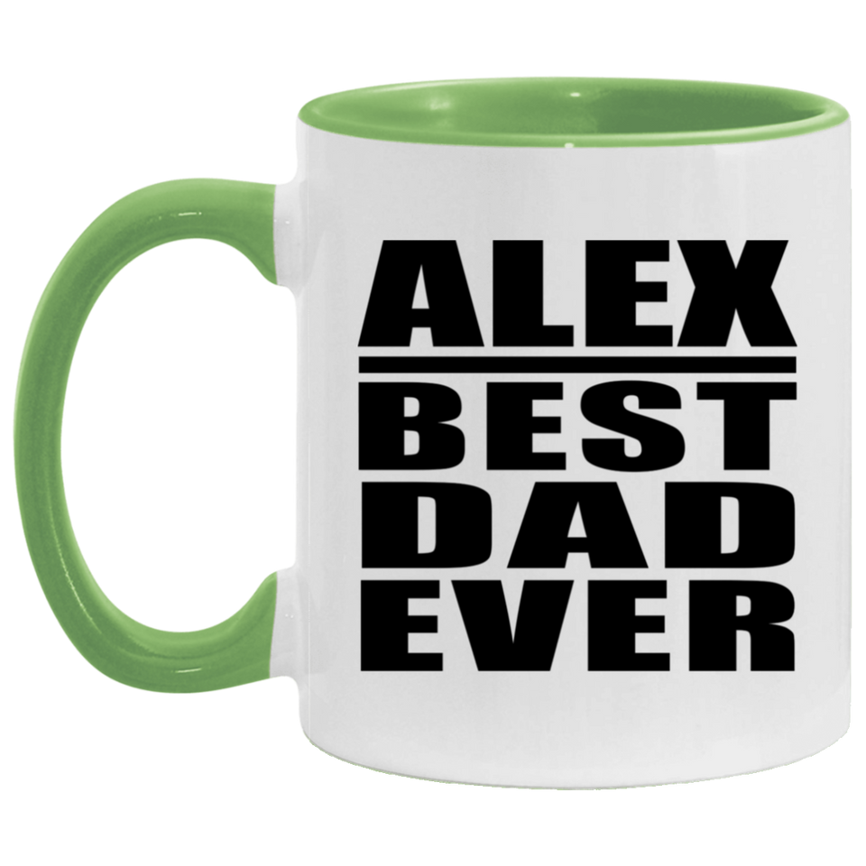 Alex Best Dad Ever - 11oz Accent Mug Green