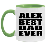 Alex Best Dad Ever - 11oz Accent Mug Green