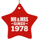 46th Anniversary Mr & Mrs Since 1978 - Star Ornament