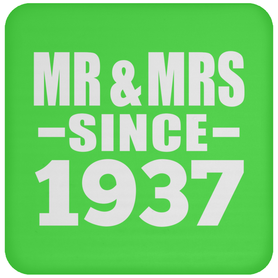 87th Anniversary Mr & Mrs Since 1937 - Drink Coaster