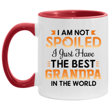I Am Not Spoiled I Just Have The Best Grandpa In The World - 11oz Accent Mug Red